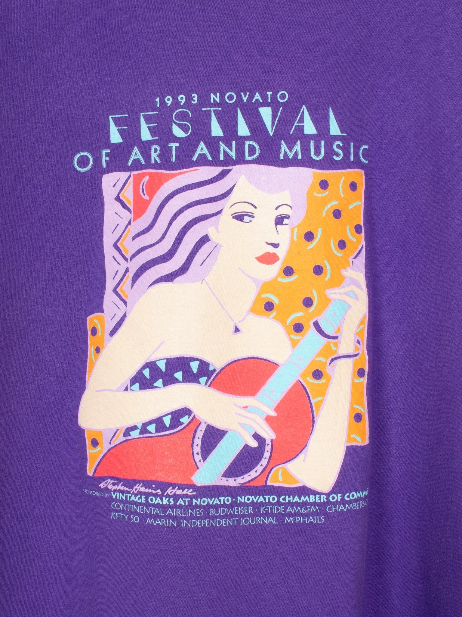 vintage 1990s Single Stitch "1993 Festival of Art and Music" Tee