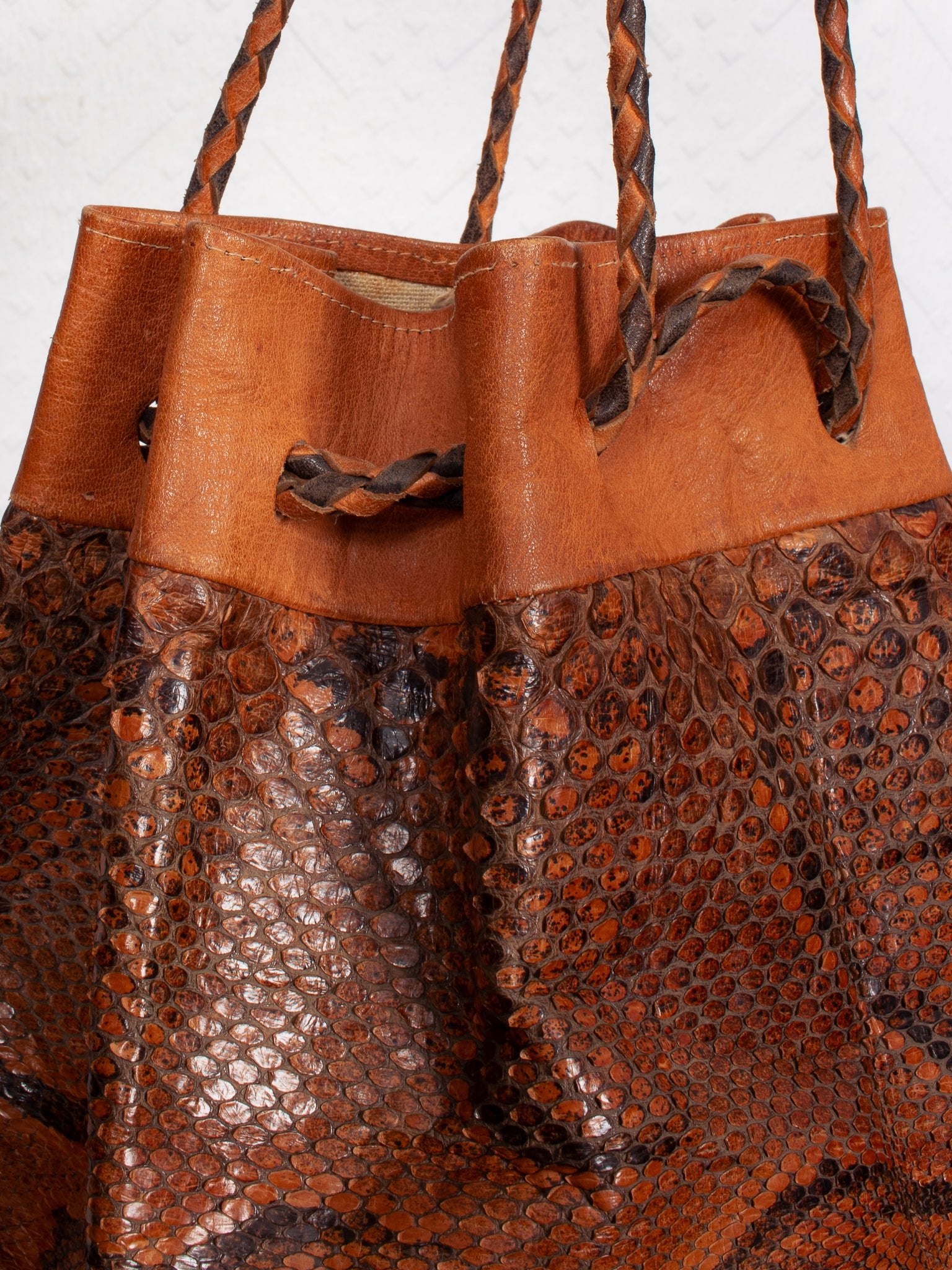 all 60s Snakeskin Leather Tote