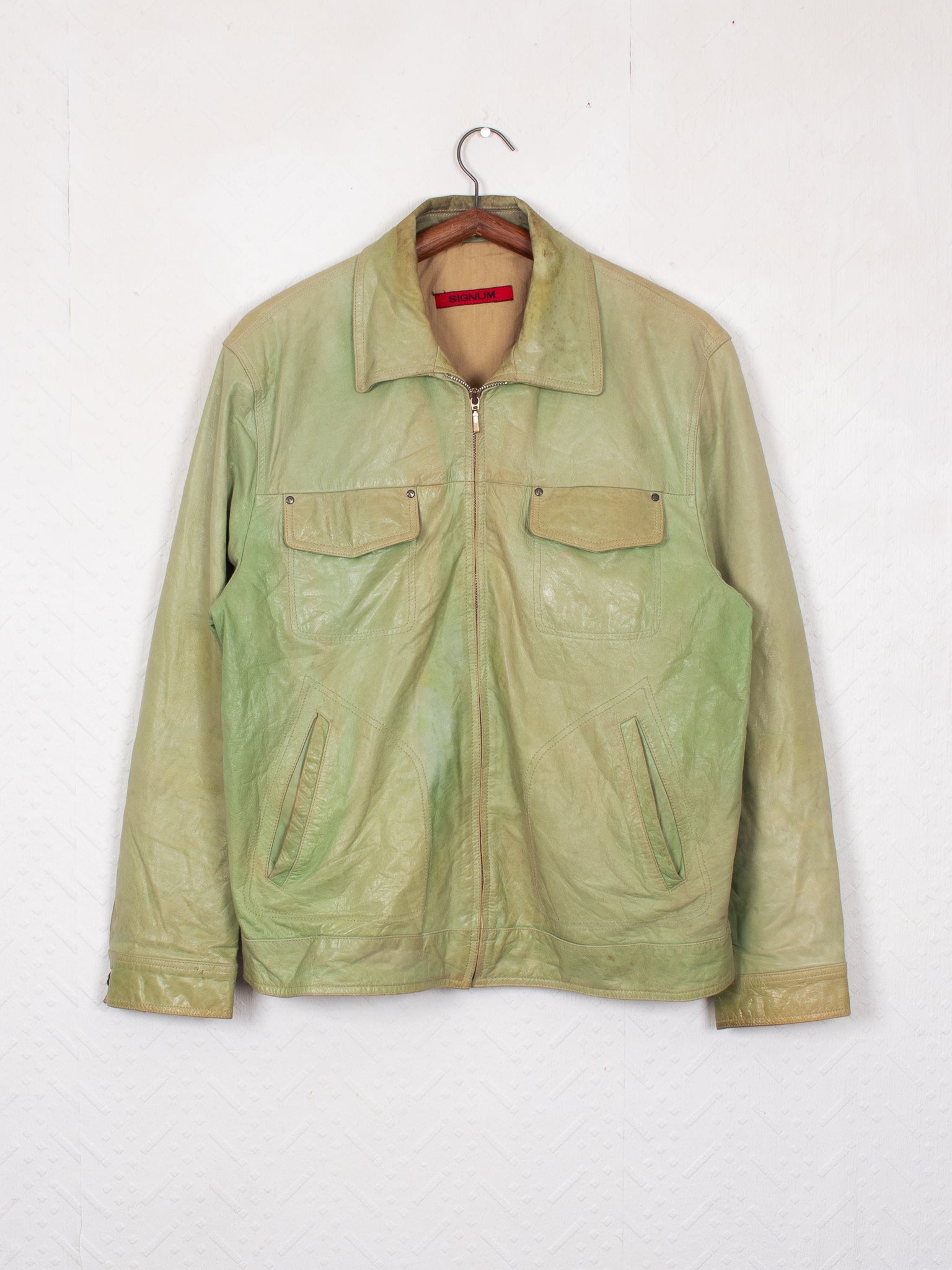 outerwear 80s Sun Faded Leather Jacket - L