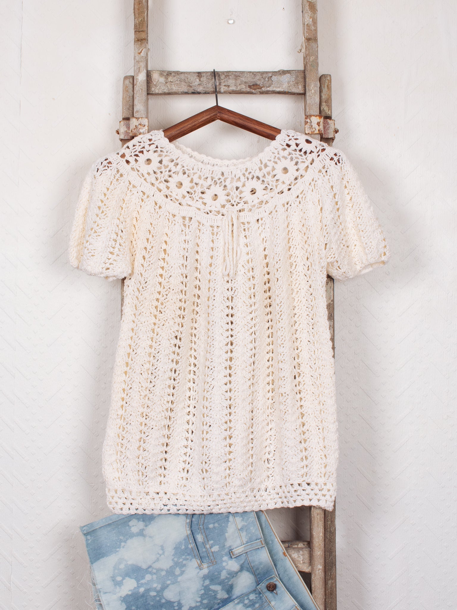 shirts & blouses 30s Crochet Blouse - M