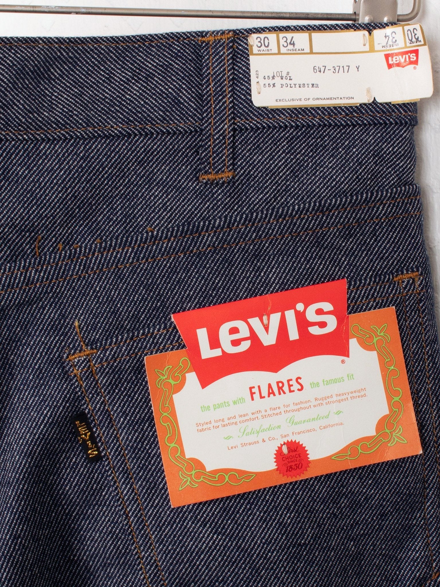 vintage 1960s Levi's 647 Wooly Flares