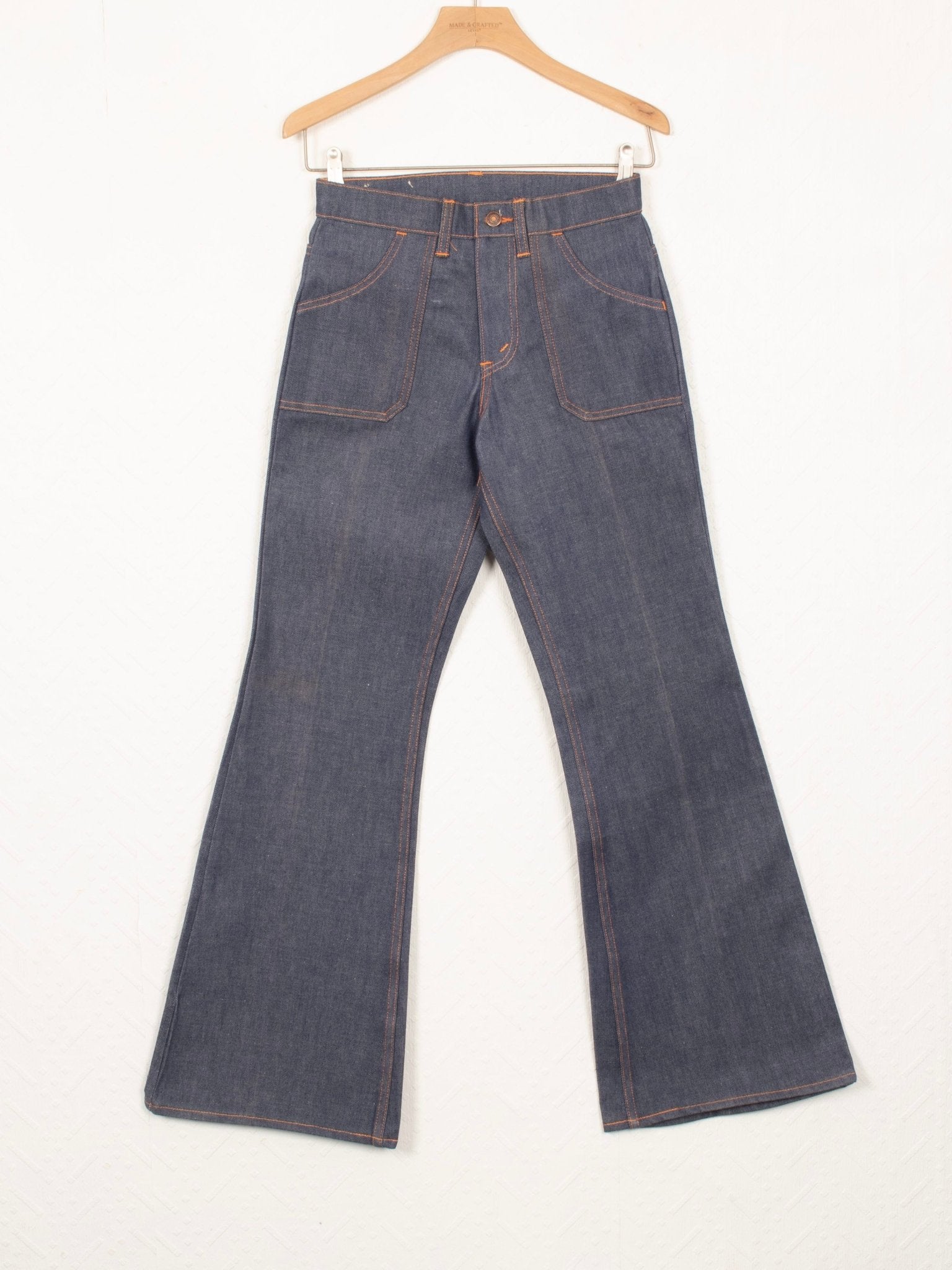 denim 60s - 70s Levi's Orange Tab 611 Rigid Denim Flares - W27