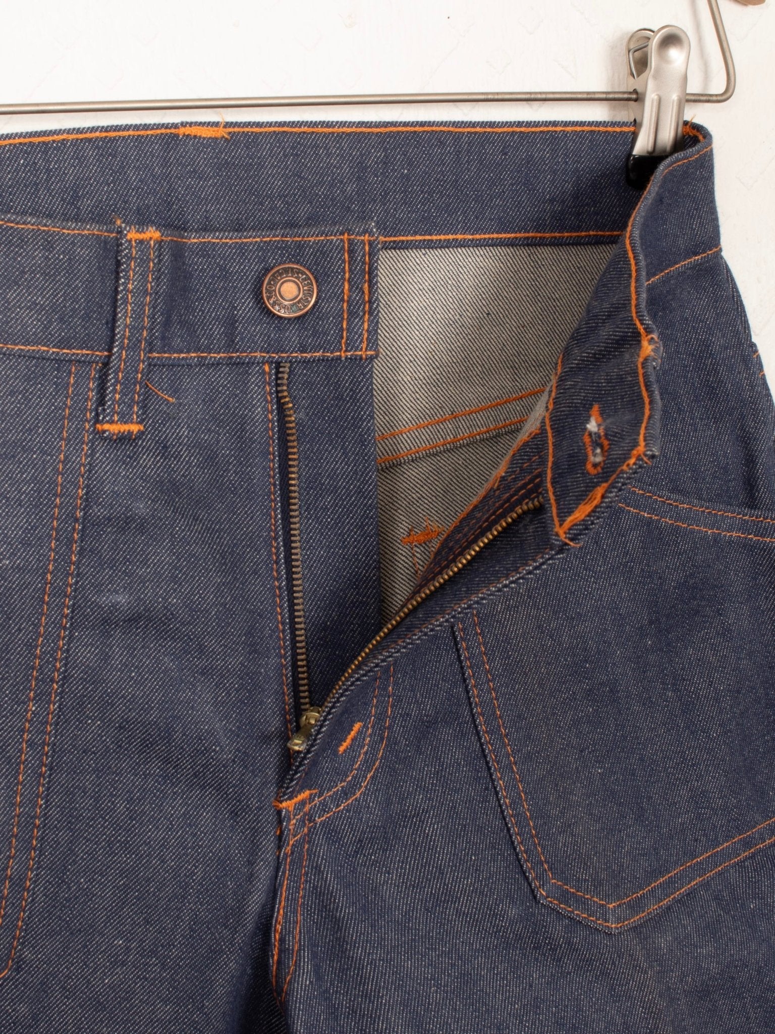 denim 60s - 70s Levi's Orange Tab 611 Rigid Denim Flares - W27