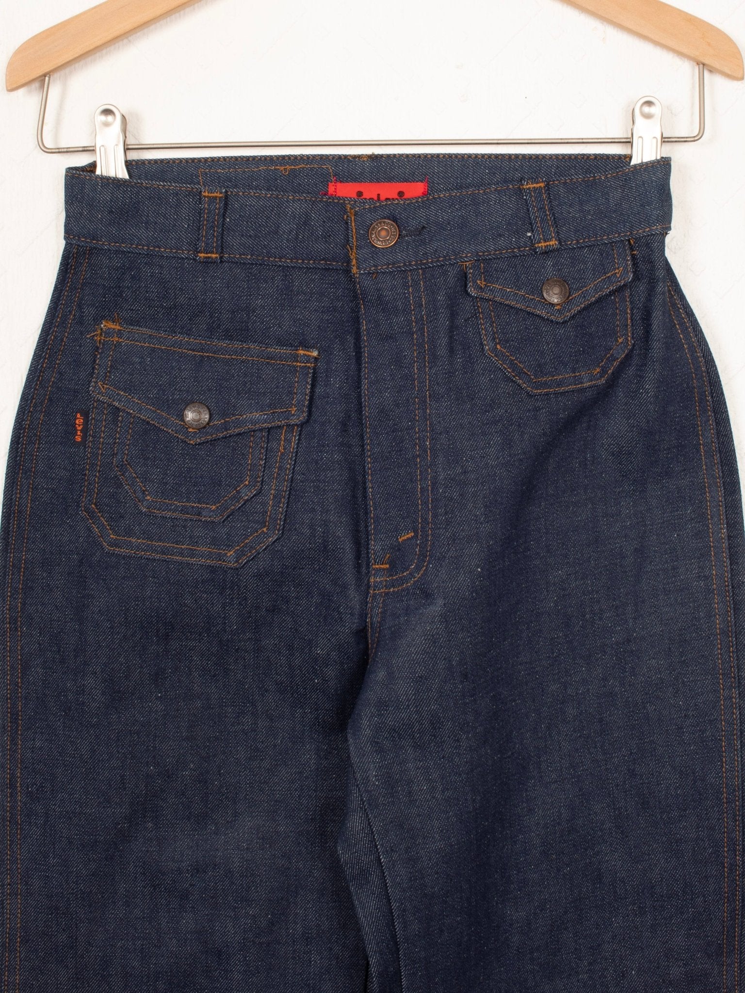 denim 70s Miss Levi's Orange Tab Rigid Denim Flares - W26