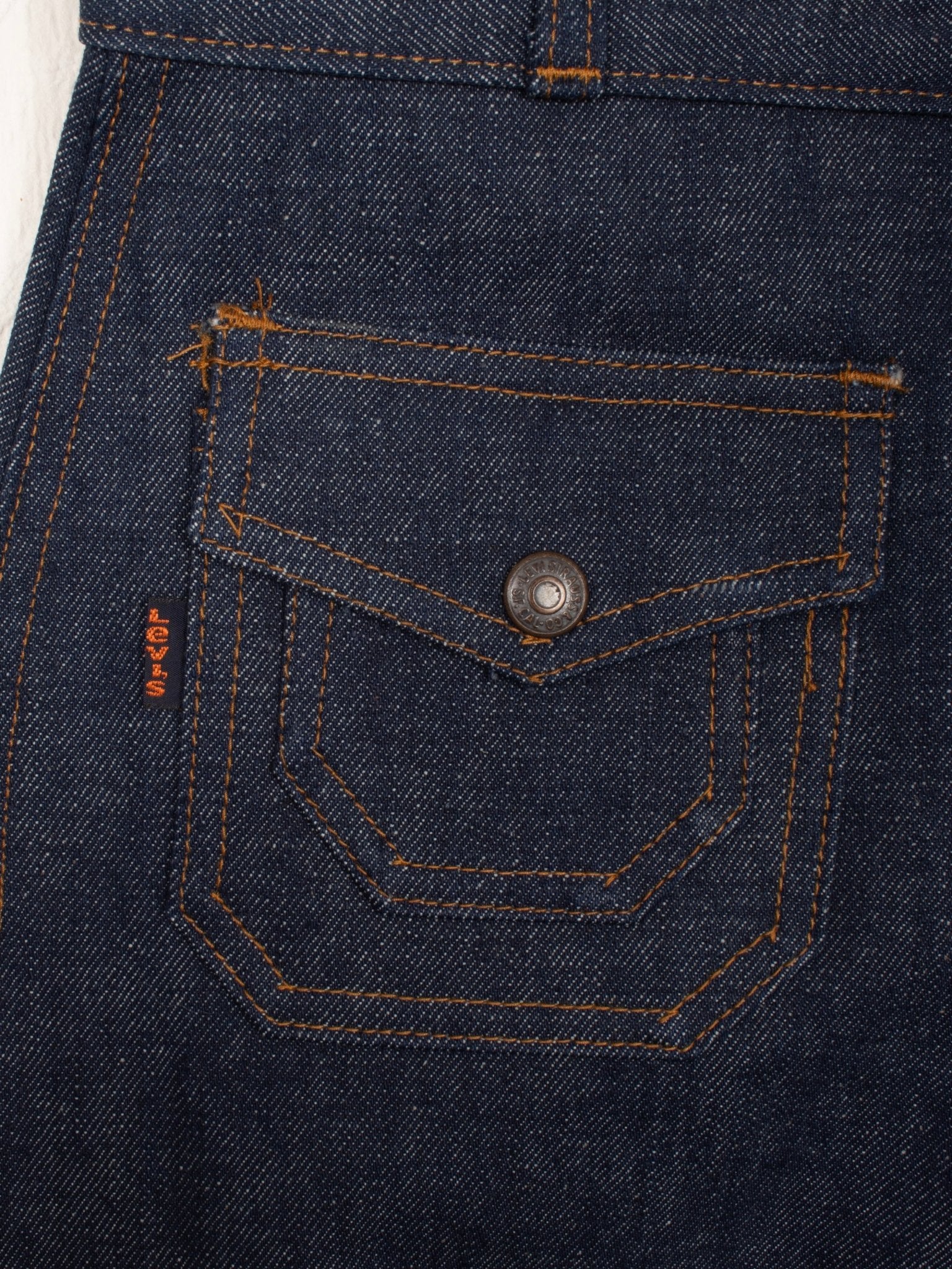 denim 70s Miss Levi's Orange Tab Rigid Denim Flares - W26