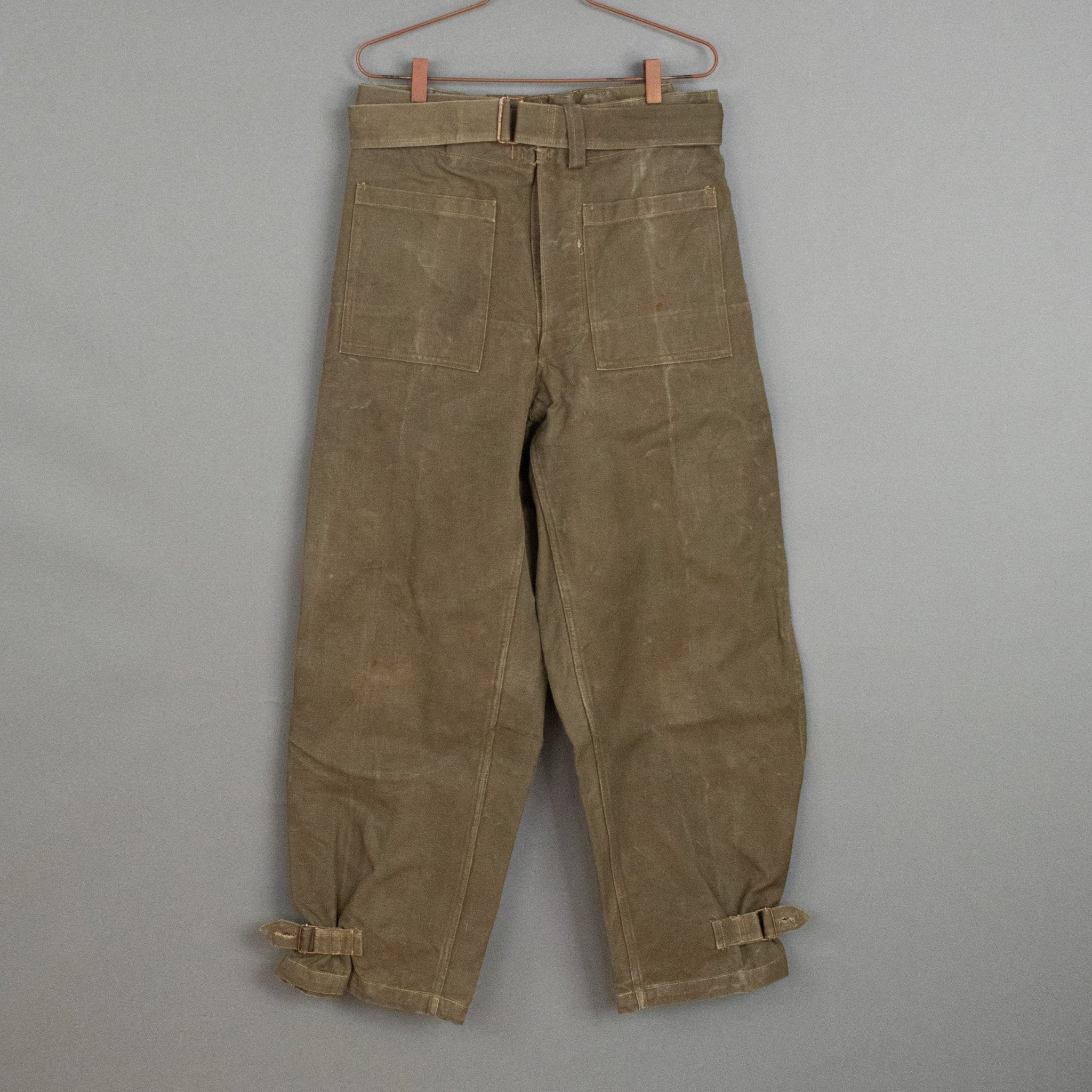Vintage '40s Vintage French Army M35 Cotton Canvas Motorcyclist Trousers