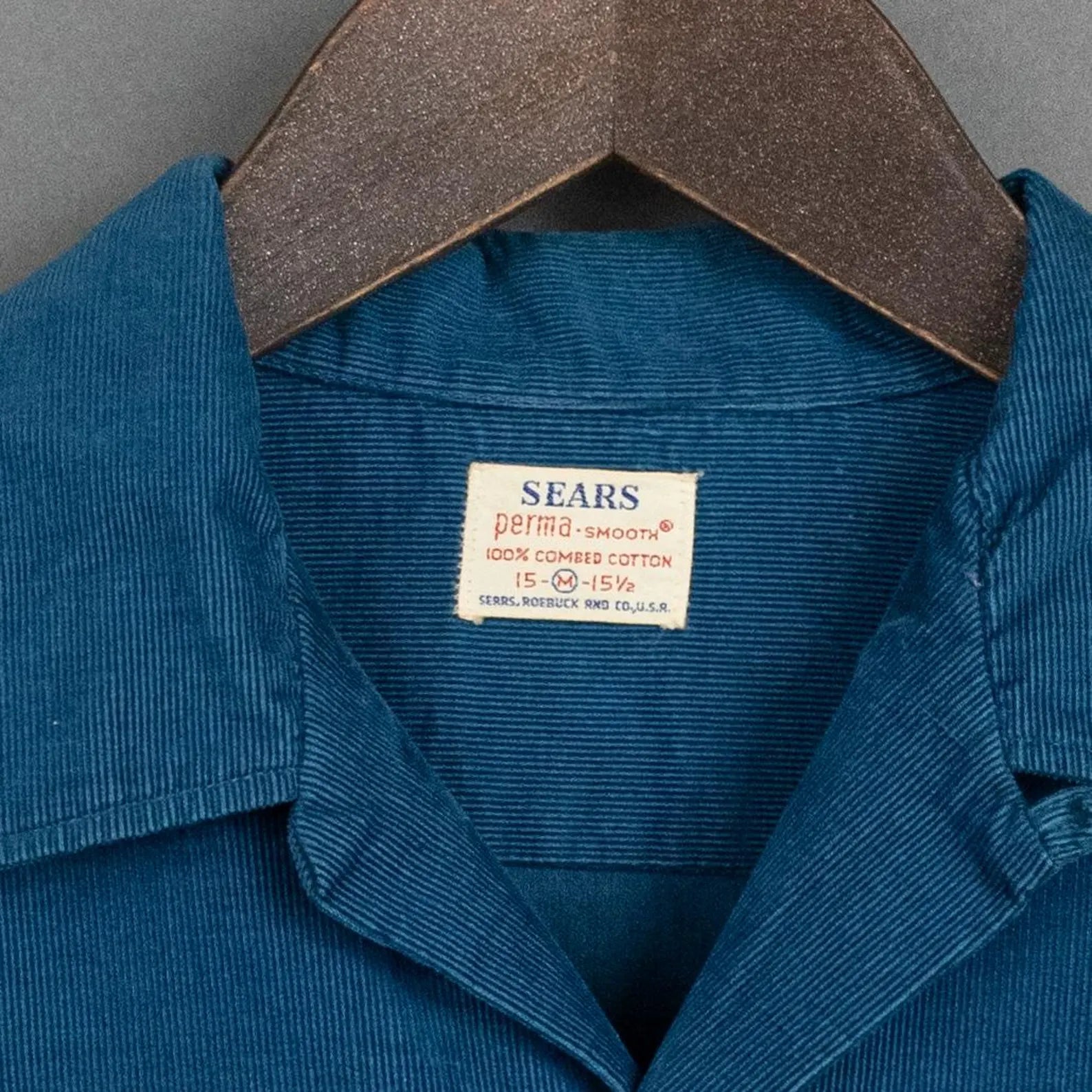 Vintage '50s Vintage American Perma - Smooth Corduroy Loop Collar Shirt