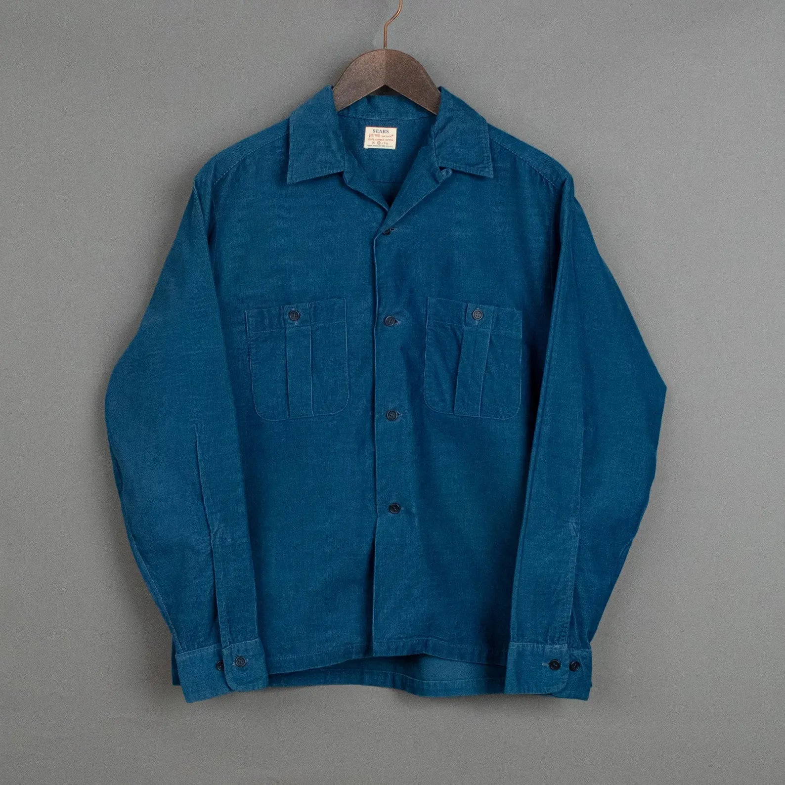 Vintage '50s Vintage American Perma - Smooth Corduroy Loop Collar Shirt