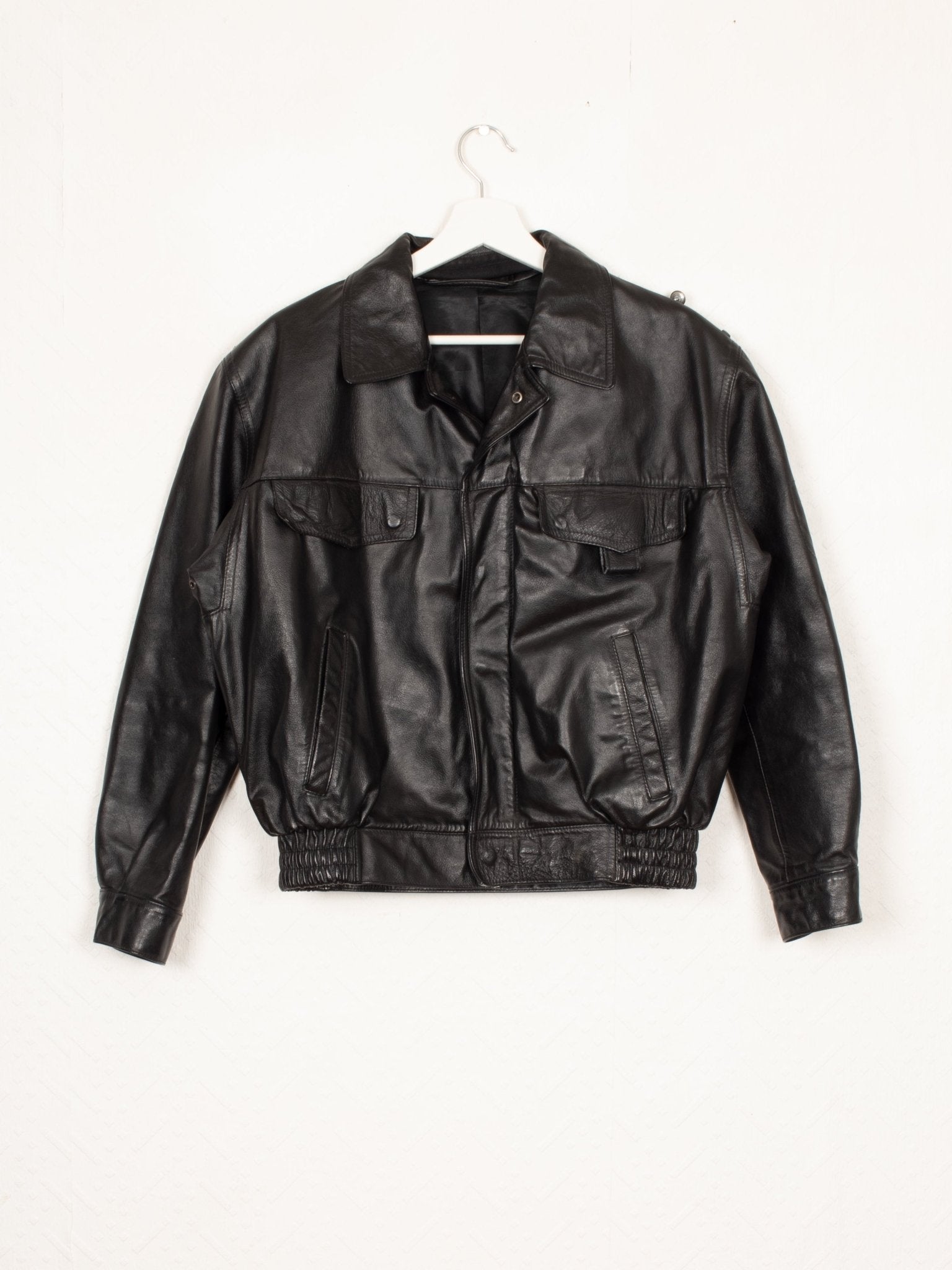 vintage 90s German Polizei Leather Service Jacket