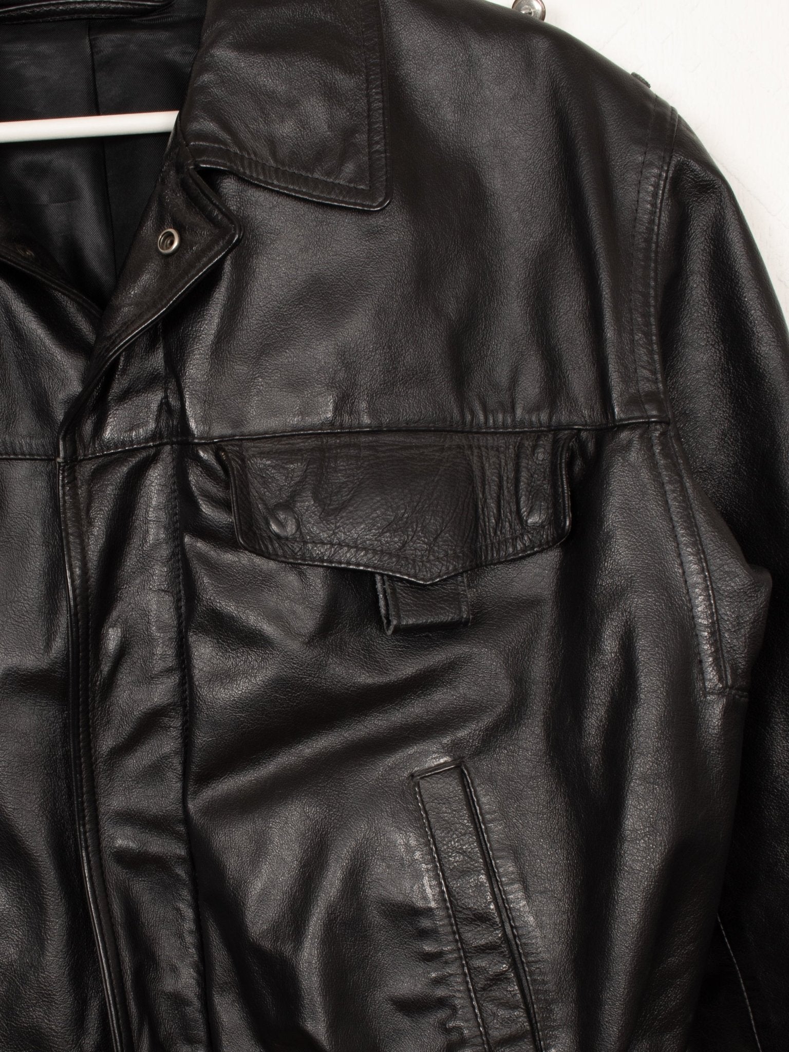 vintage 90s German Polizei Leather Service Jacket