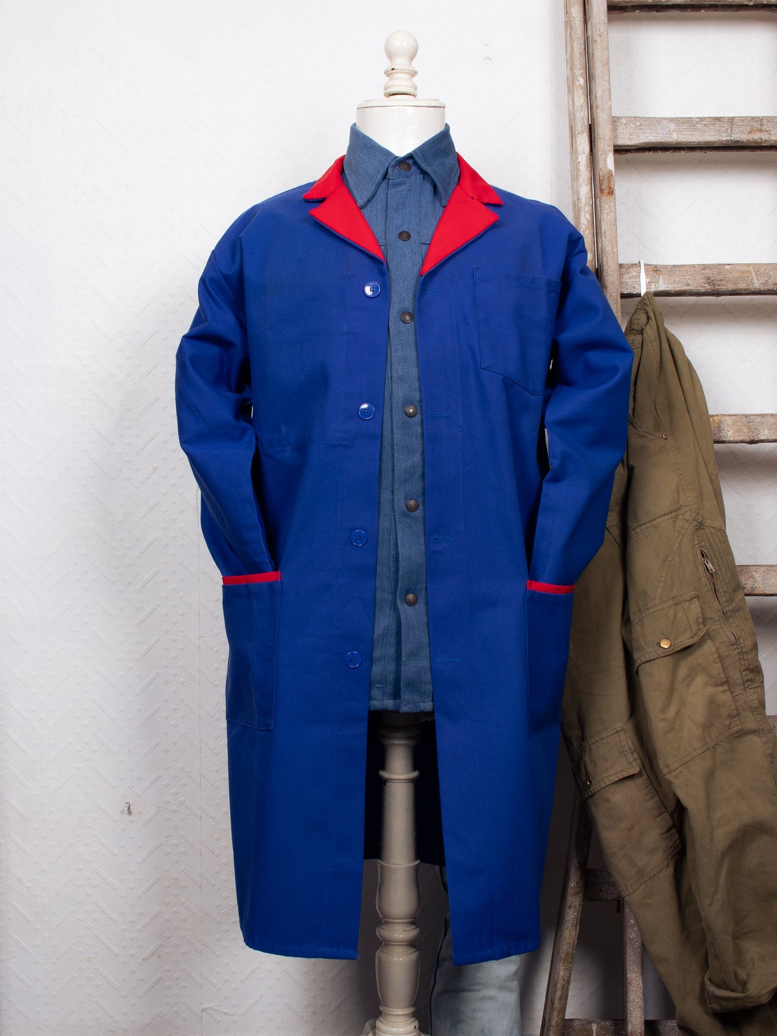 vintage 70s French Long Chore Coat